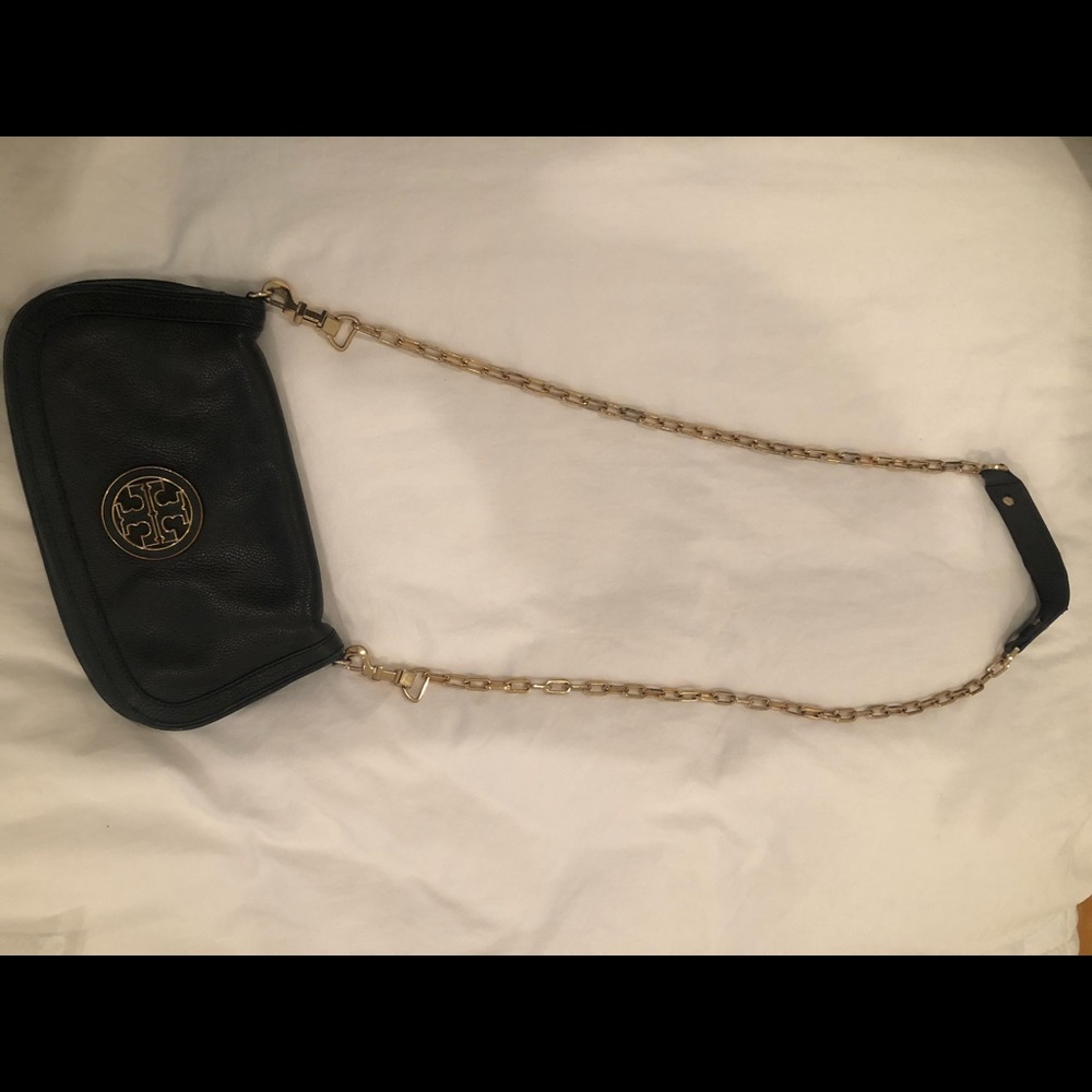 Tory Burch Black Crossbody With Gold Chain
